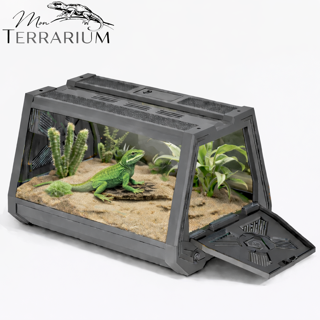 Terrarium gecko à crête – Design moderne ventilé