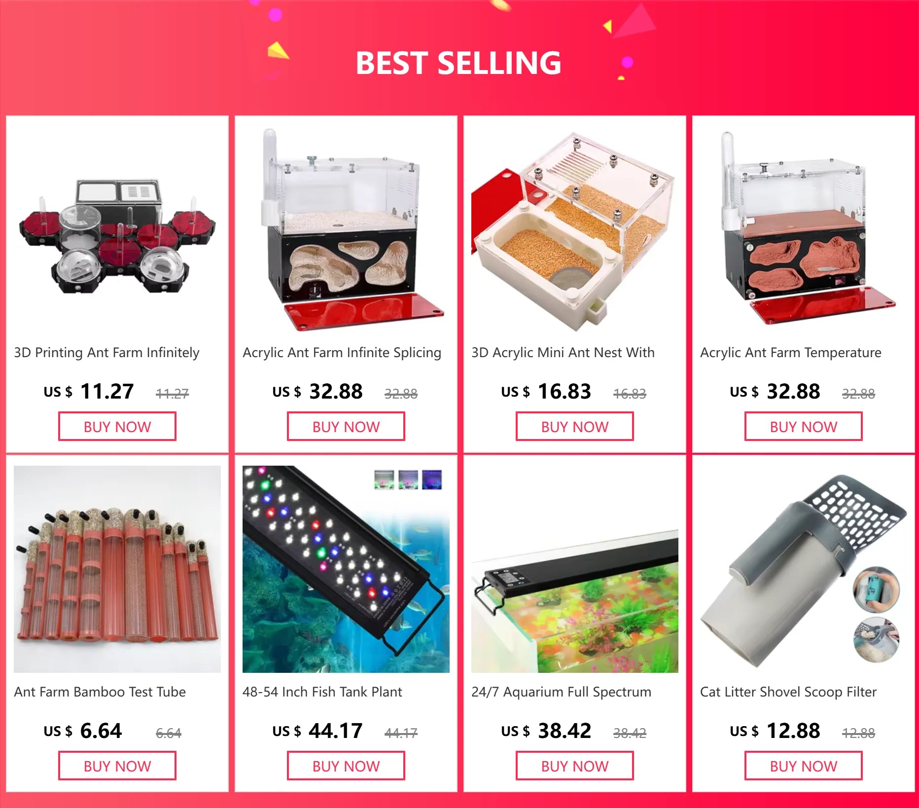 Terrarium pour fourmis – Acrylique rouge naturel